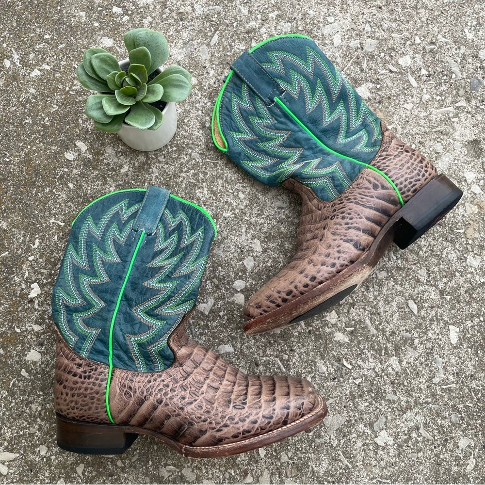 Roper | Kids Genuine Leather Western Leather Gator Boots